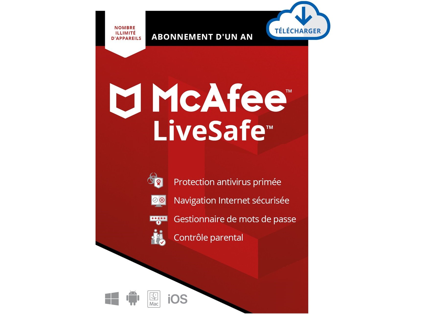 HP McAfee+ Premium – Logiciel antivirus et de sécurité Internet, licence 1 an