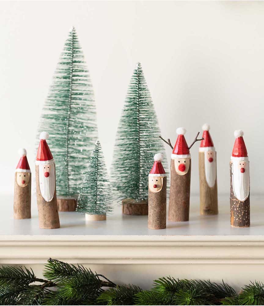 Holz Weihnachtsmann Figur 2,5 x 12,5cm