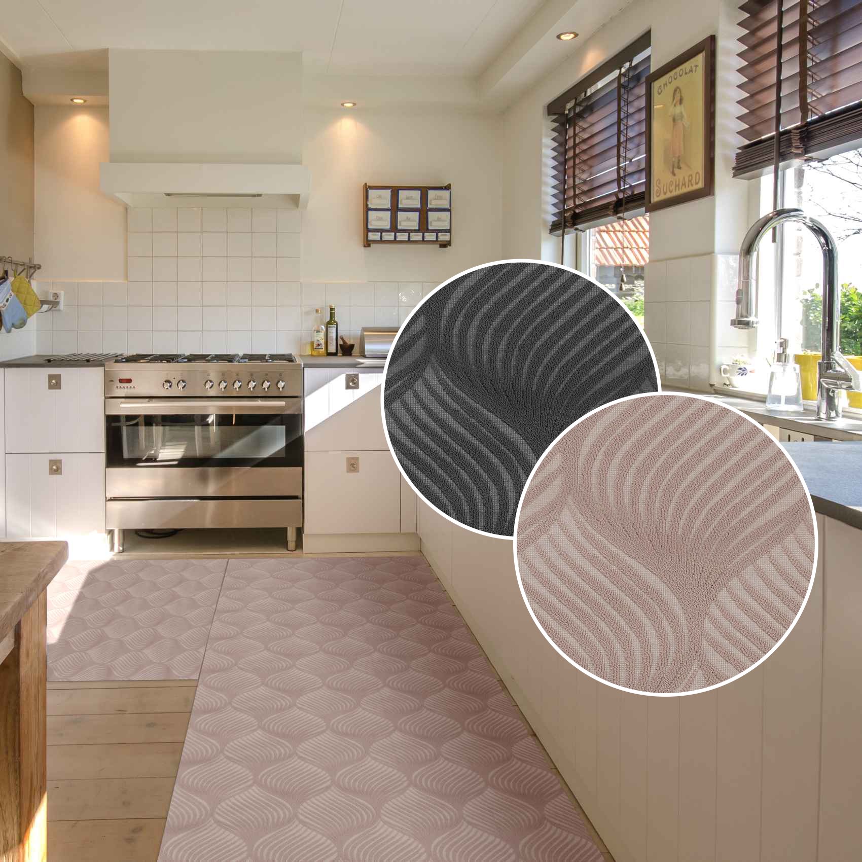 Küchenläufer Teppichläufer Läufer Flur abwischbar Textil Baker Breite 100cm Braun 100x100cm