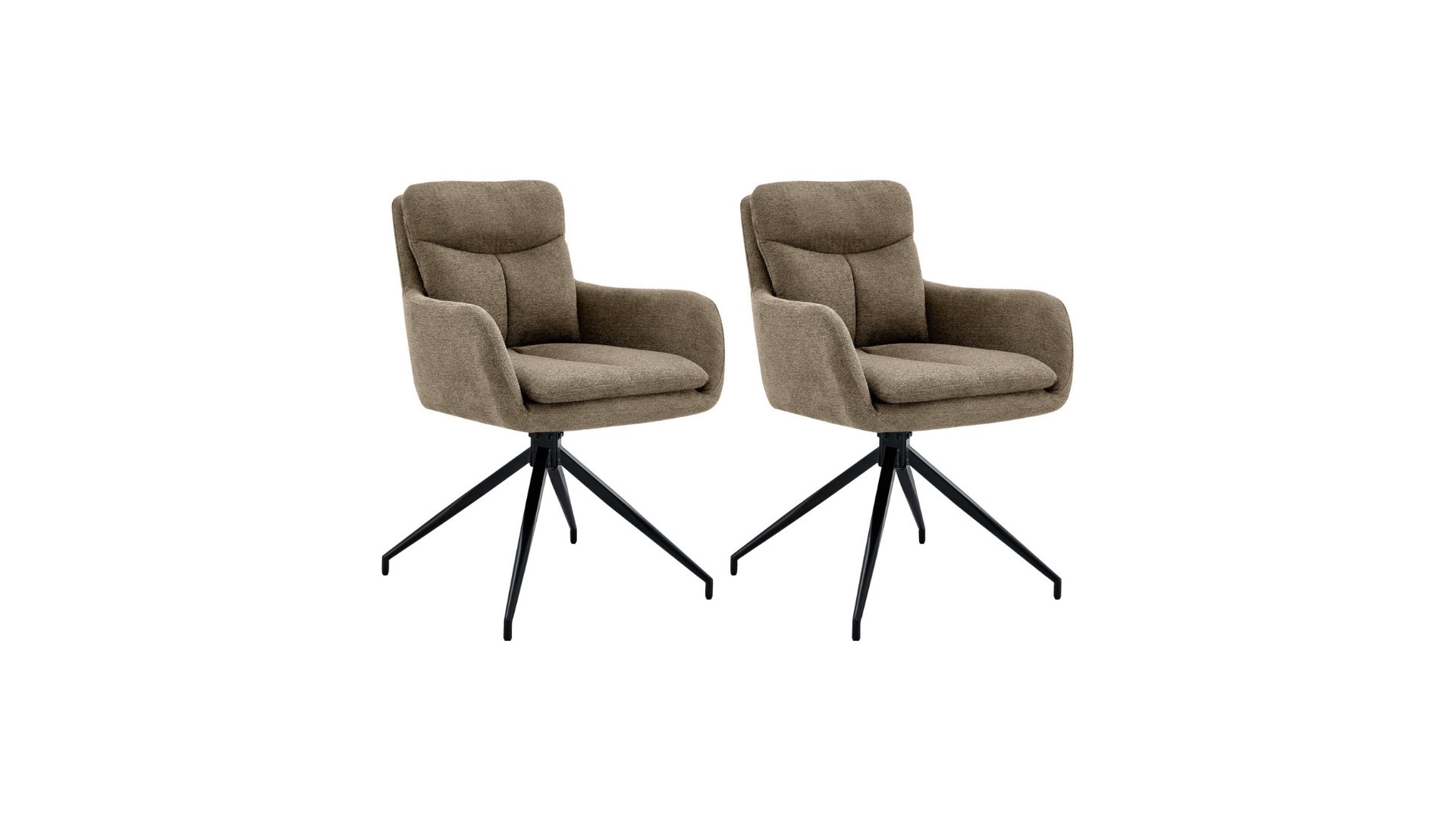 2er Set Esszimmerstuhl Solvia Stoff Creme
