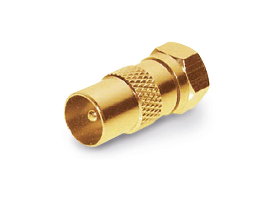 S-IMPULS F-Adapter, F-Stecker/Koaxialstecker, vergoldet