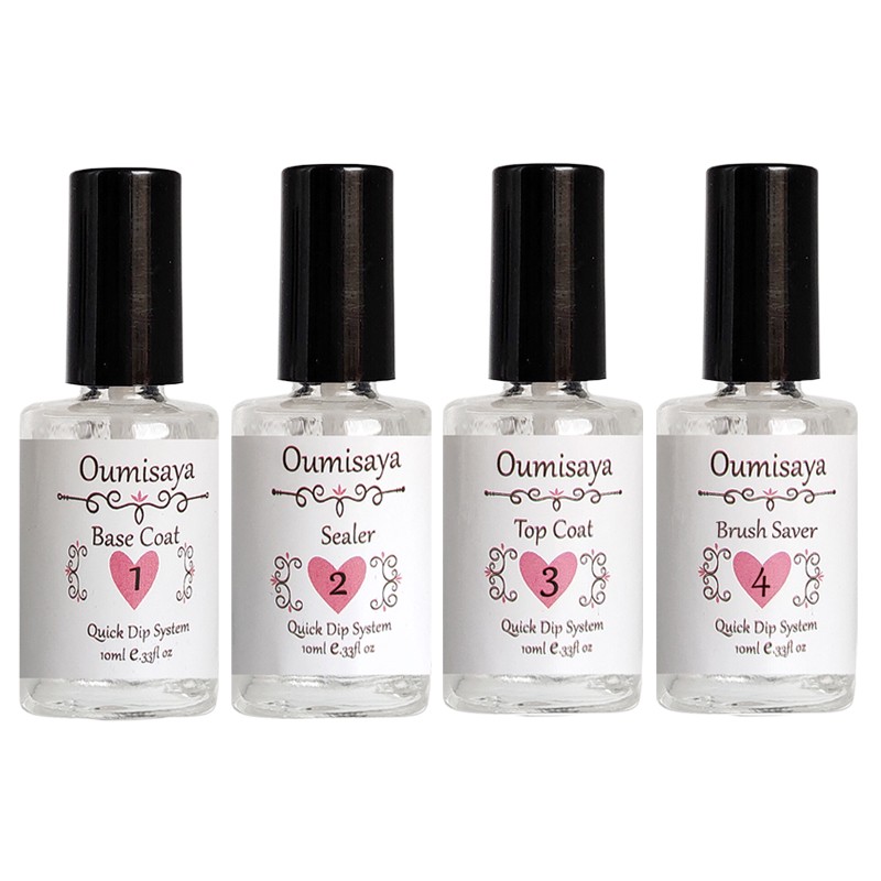 Wholesale Salon Quality Nail Dip Powder Liquid Set include Primer Bond Base Coat Activator Top Coat, Brush Saver