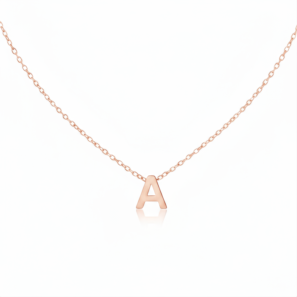 3D Initial Halskette - Roségold / M