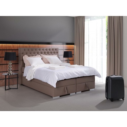 Komplettes Boxspring Bett Matratze Topper Hotel Doppel Betten Chesterfield Neu