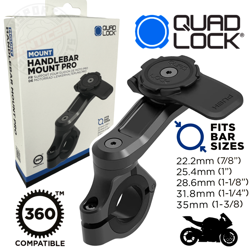 QUAD LOCK Motorrad Lenkerhalterung PRO für Handy Smartphone schwarz