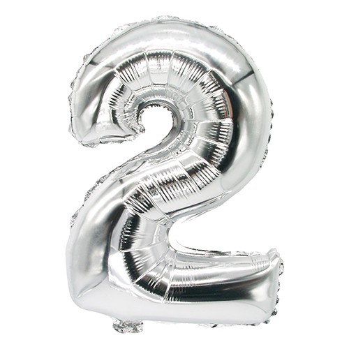 Zahlen-Luftballons aus Folie 35 x 20 cm silber 