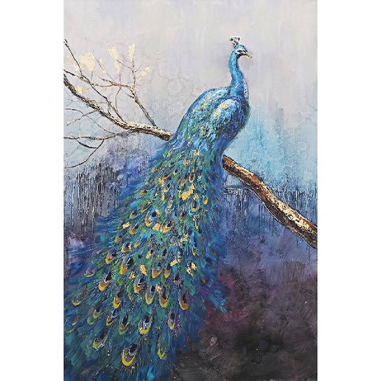 Pfau - Gemälde - Dekoration - Wohnaccessoires