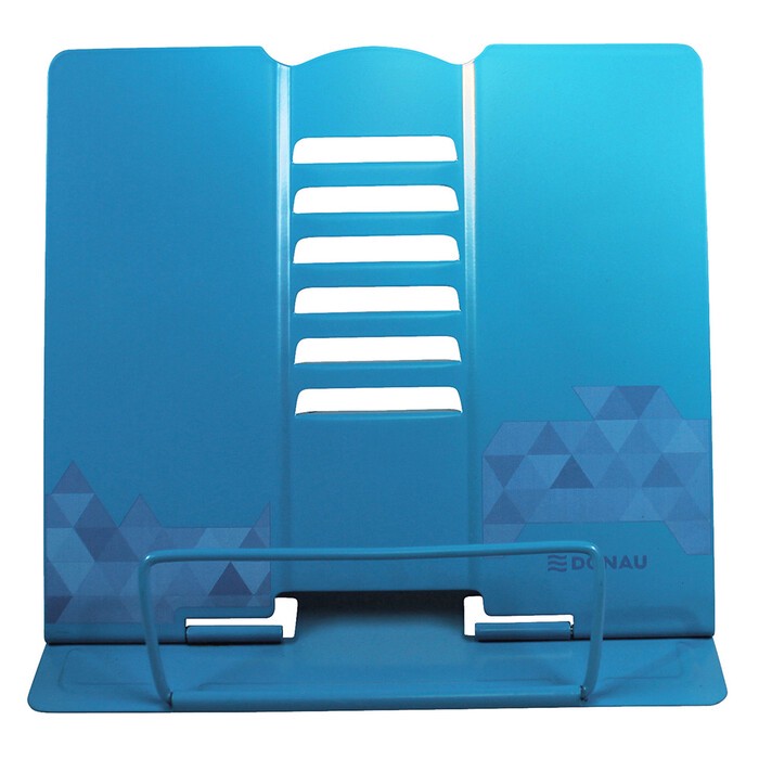 DONAU Leseständer aus lackiertem Metall Motivdruck blau
