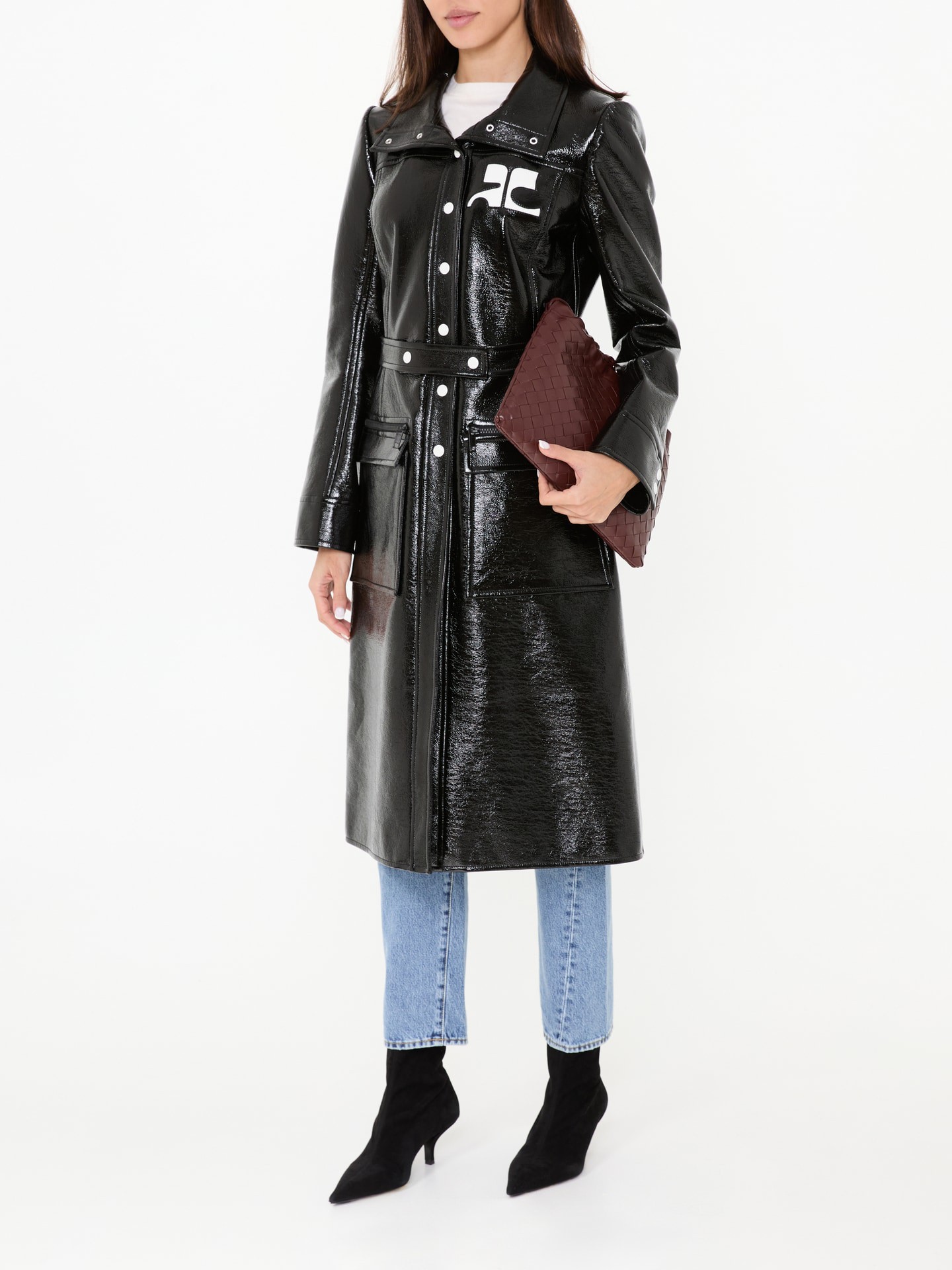 Vinyl-Trenchcoat 'Reedition Vinyl' Schwarz