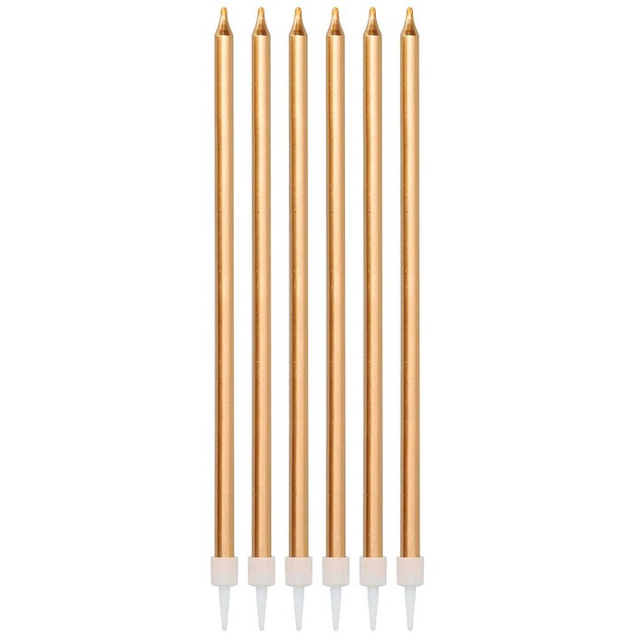 FOLAT Kerzen-Set 15 cm 16 Stück bronze metallic