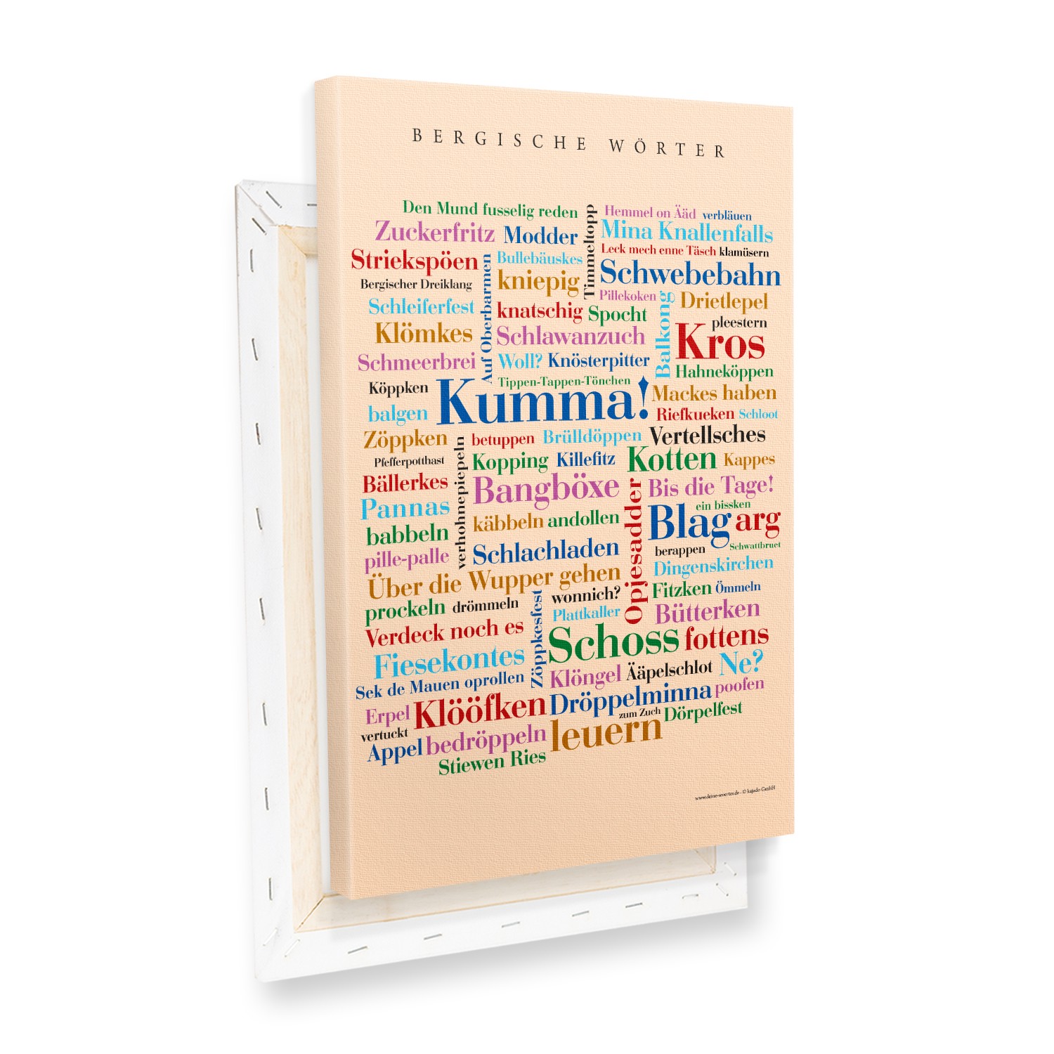 Leinwand Bergische Wörter - Keilrahmen