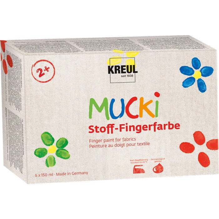KREUL MUCKI Stoff-Fingerfarbe 6er Set 150 ml
