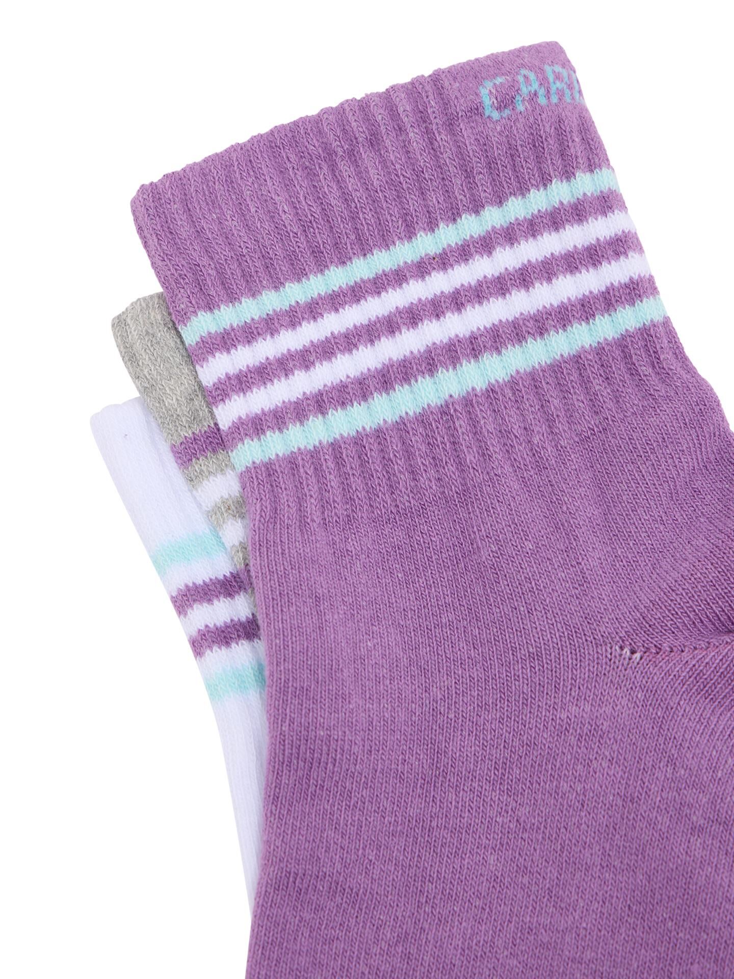 Carlo Colucci Quartersocken, 3er Pack - 36-41 Lila / Mehrfarbig