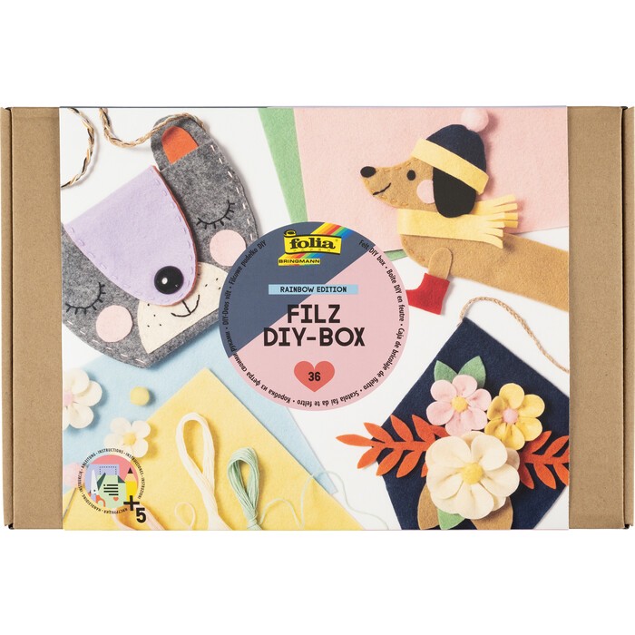 FOLIA Filz Bastelbox Rainbow Edition 36 Teile