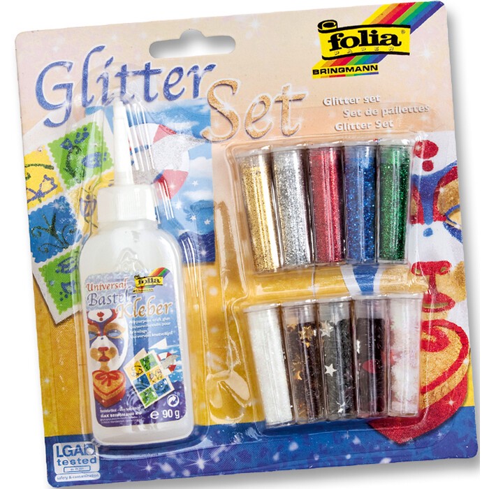 FOLIA Glitter-Set inkl. Deko-Kleber