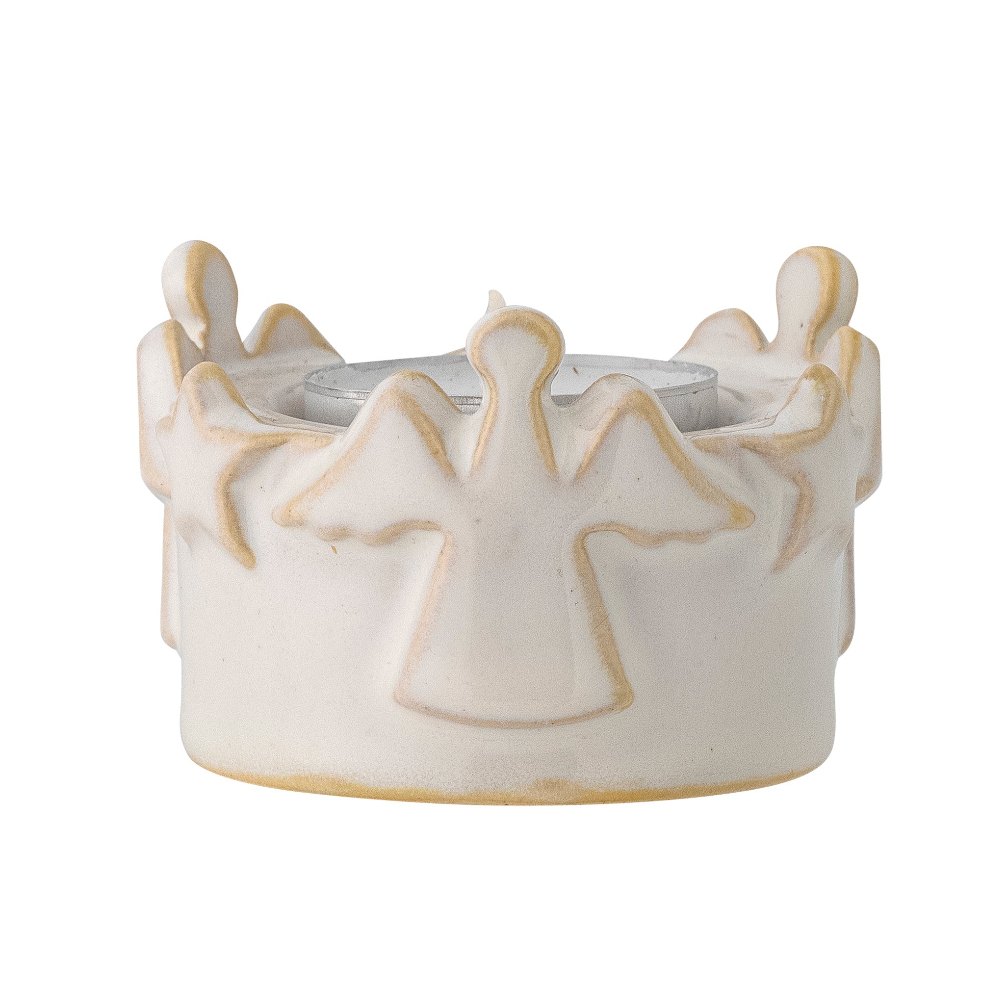 Bloomingville Teelichthalter Keramik weiß Starry