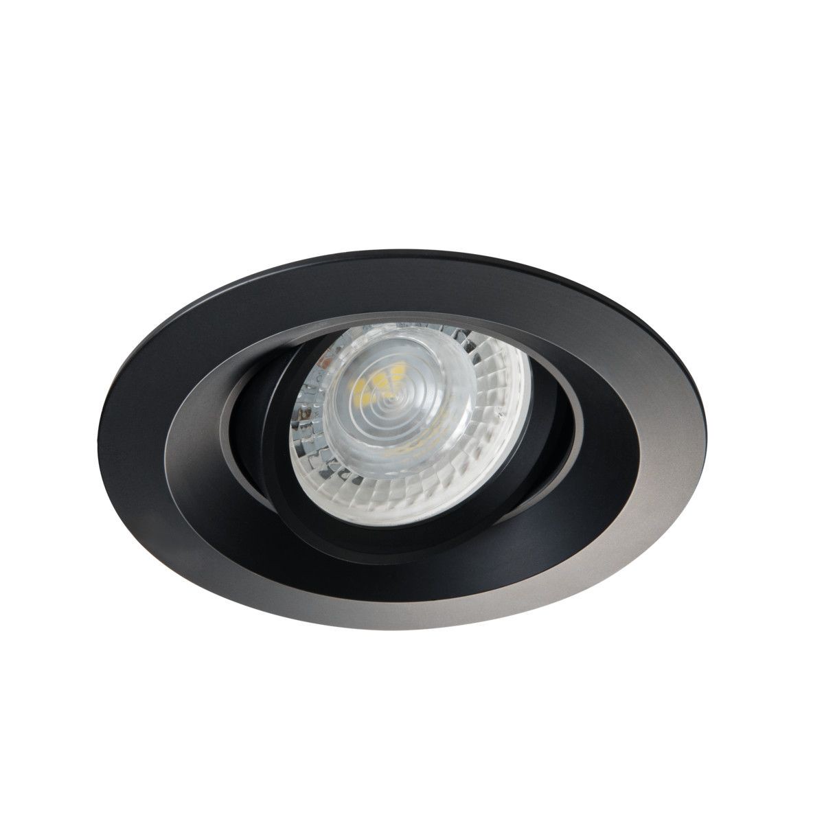 SET Einbaustrahler, Einbauspot, Einbaurahmen Aluminiumlegierung schwarz, schwenkbar, rund BØ75mm + LED Leuchtmittel & GU10 Sockel wählbar