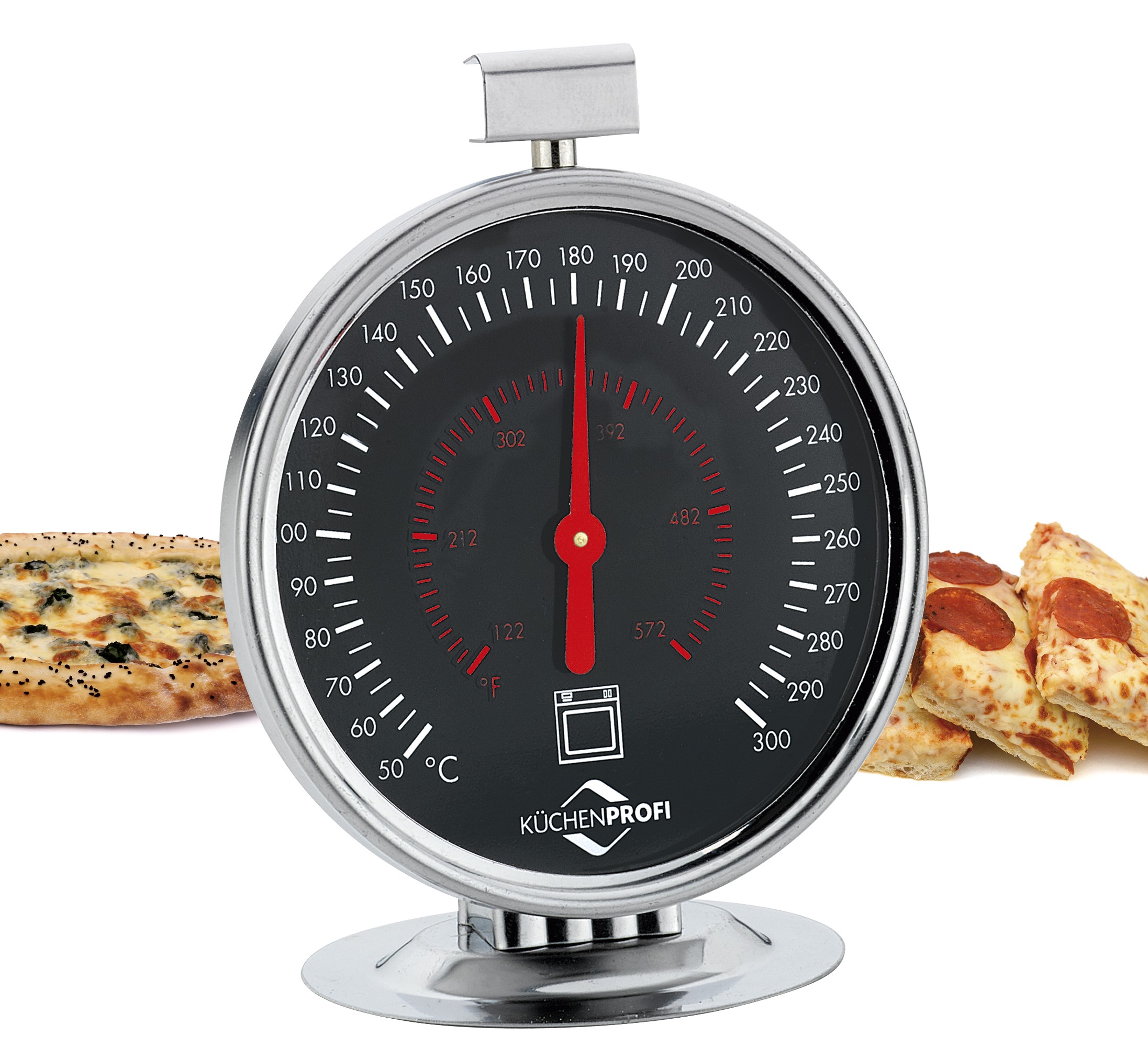 Backofen-Thermometer, schwarz 