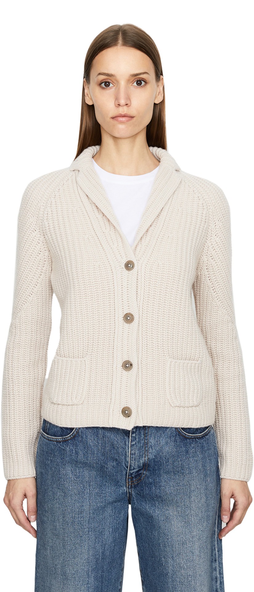 Cashmere-Strickjacke 'Gwendolyn' Alabaster