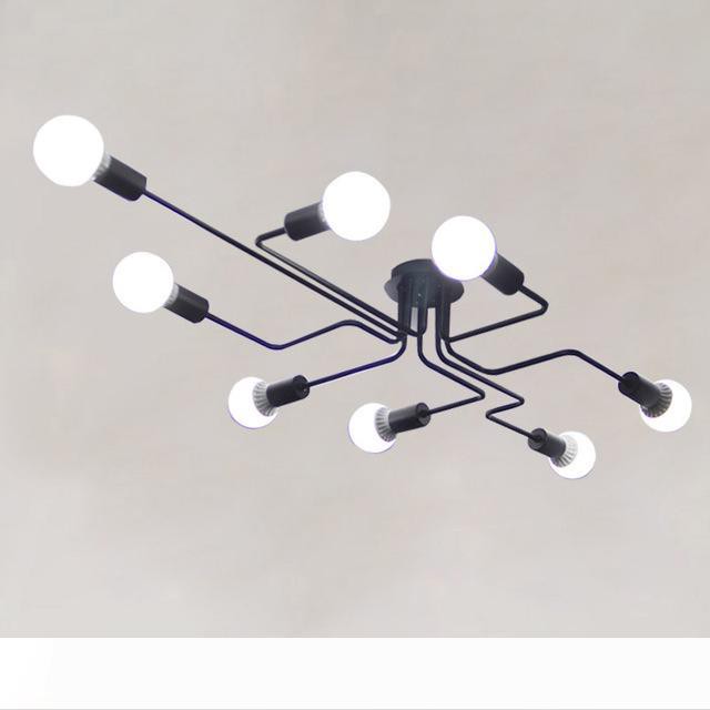LED Lustre Éclairage Lustre Vintage Led Lampe industrielle Cuisine Salon Noir moderne lampe de nuit