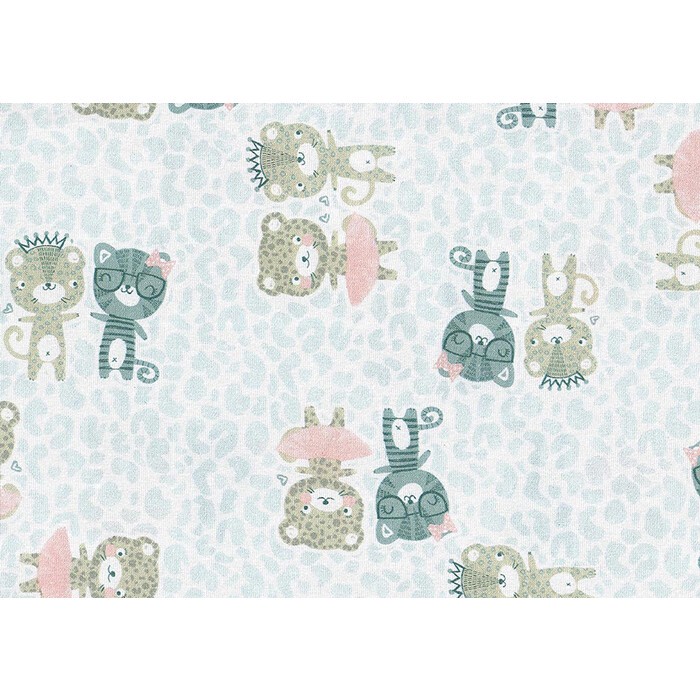 BEALENA Jerseystoff aus Baumwolle Katzen 80 x 100 cm grau