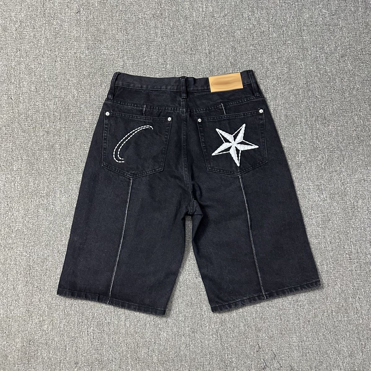 Corteiz Jeans pour hommes shorts denim vintage alcatraz masque et pantalon court décontracté pour femmes