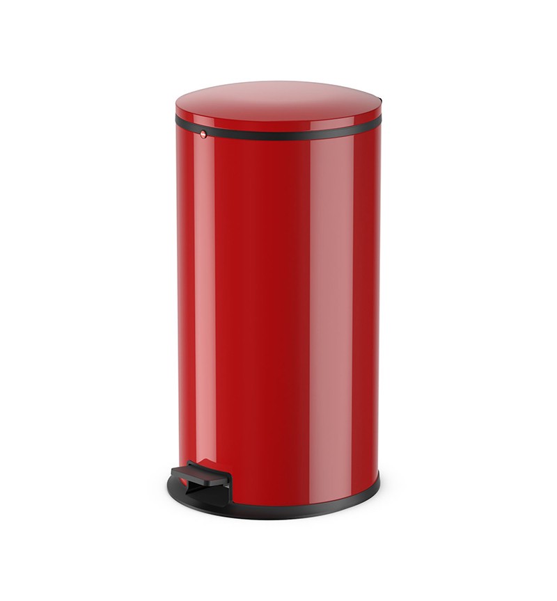 Poubelle de cuisine design à pédale 40L Hailo Pure XL Coloris - Rouge