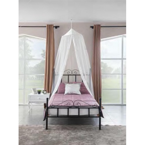 Himmelbett Metall Bett Schlafzimmer Set Nachttisch Weiß Möbel Schlafzimmer 2tlg