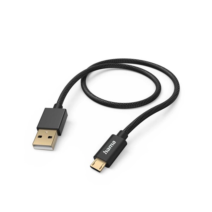 HAMA Ladekabel Fabric USB-A/Micro-USB 1,5m Nylon schwarz