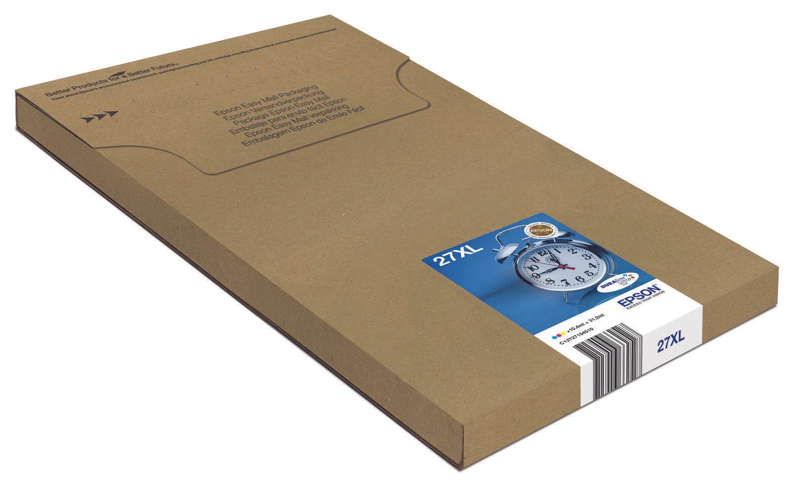Epson Original Easy Mail Packing 27XL Wecker Druckerpatrone Multipack C/M/Y (C13T27154510)