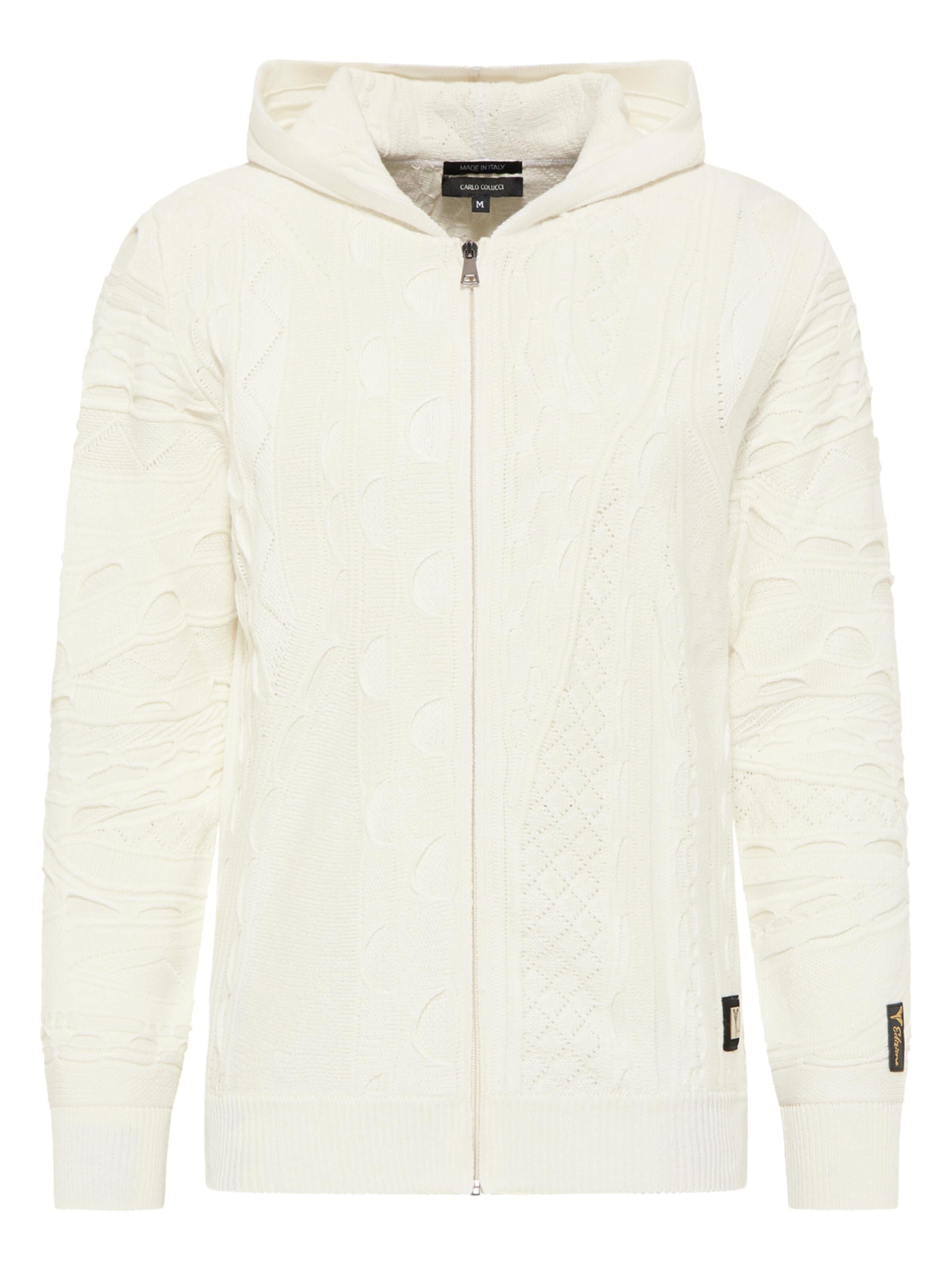Unifarbene EDIZIONE Strickjacke mit Kapuze