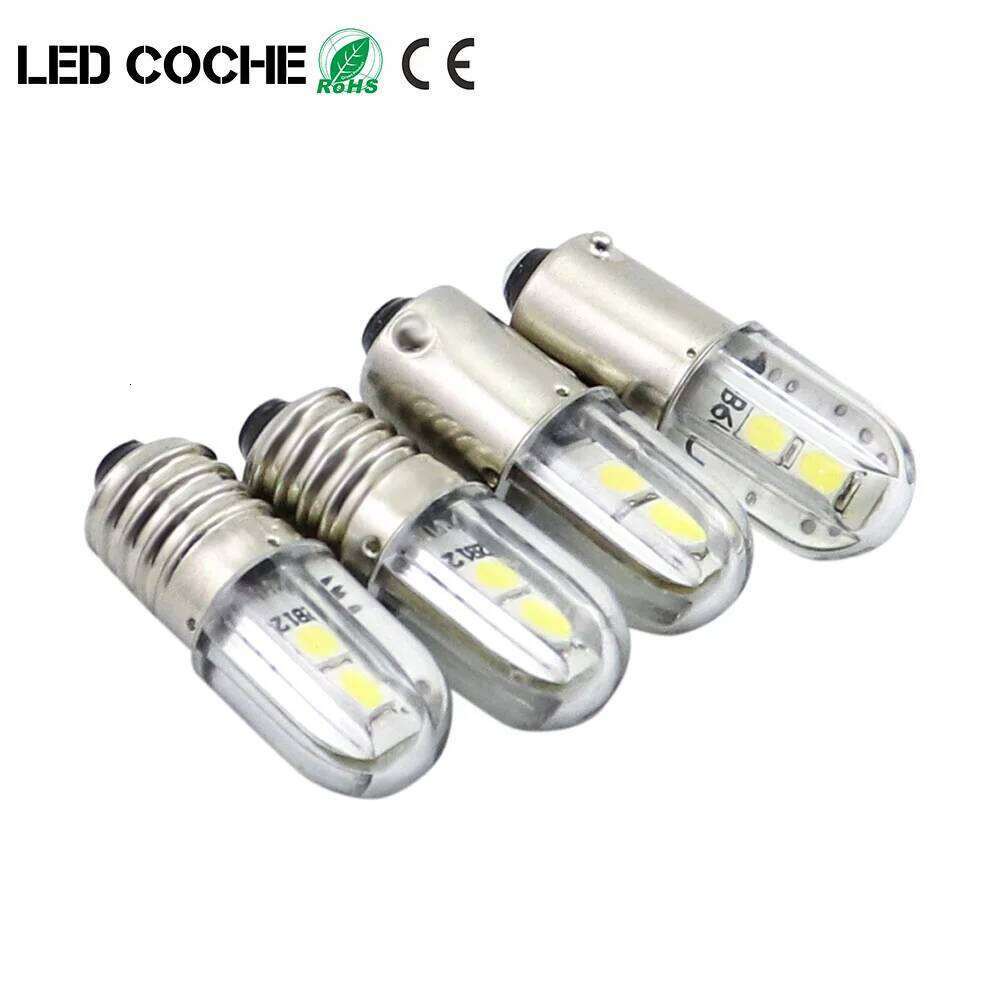 10pcs Car Auto BA9S T4W E10 6.3V 3030 Chip LED Lampe de lampe intérieure H5W Parking DRL Plaque d'immatriculation