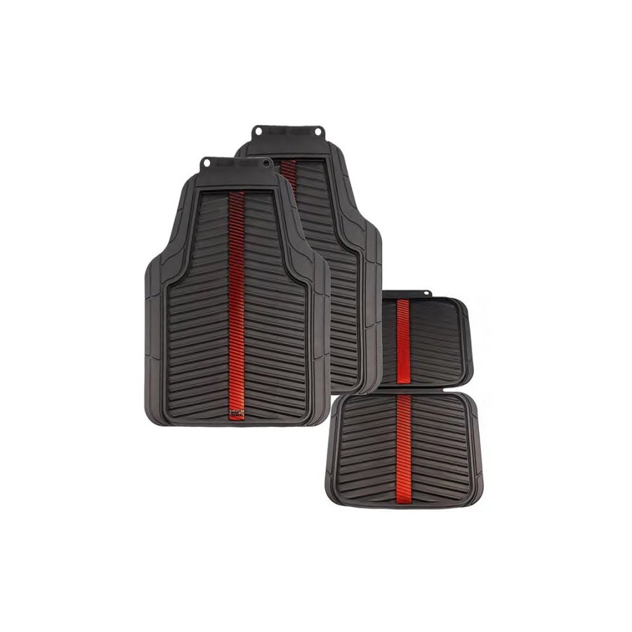 Tapis de voiture universels en caoutchouc Red Bull Oracle, lot de 4, noir/rouge