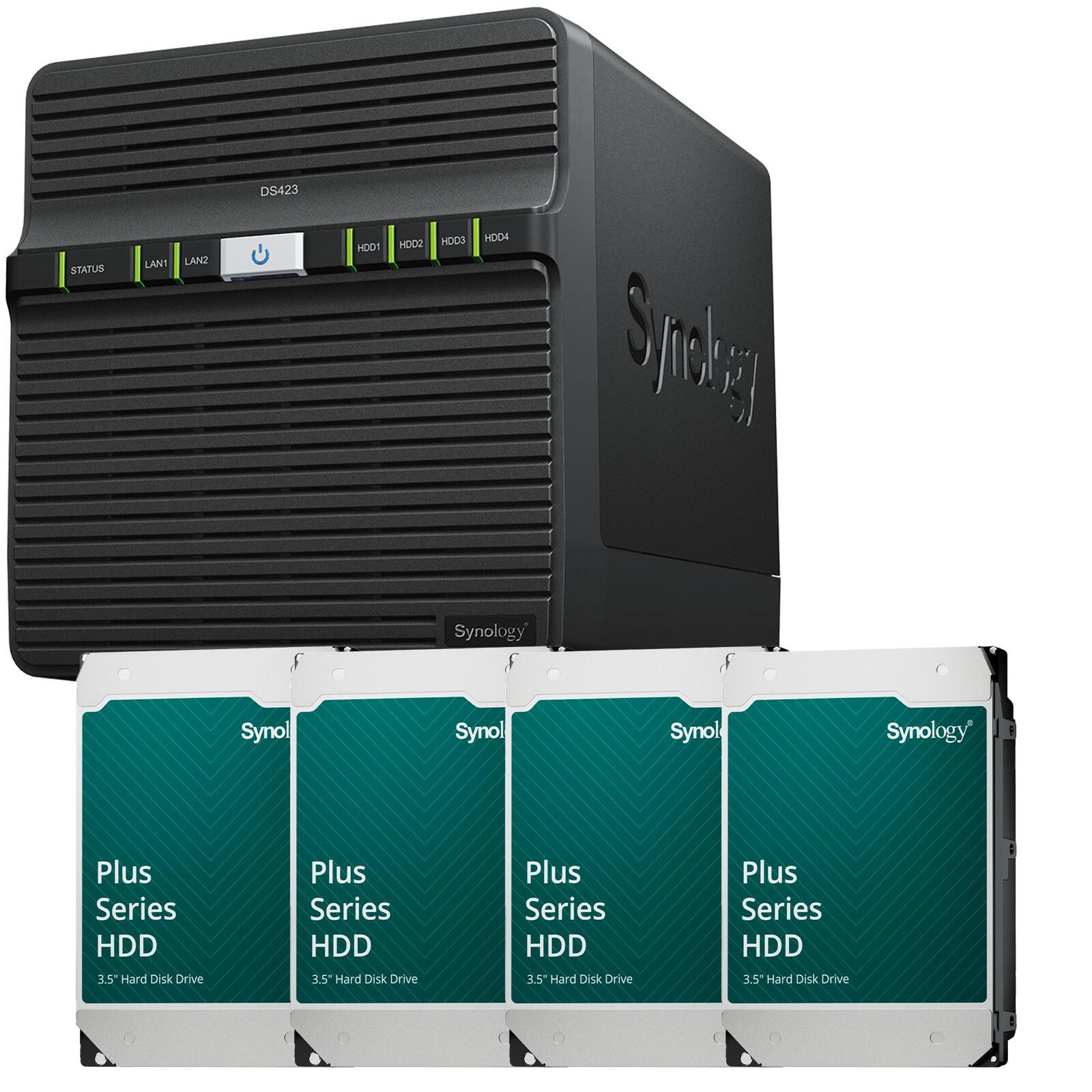 Synology DiskStation DS423 4 Einschübe NAS-Server Leergehäuse + 4x Synology Plus 3.5