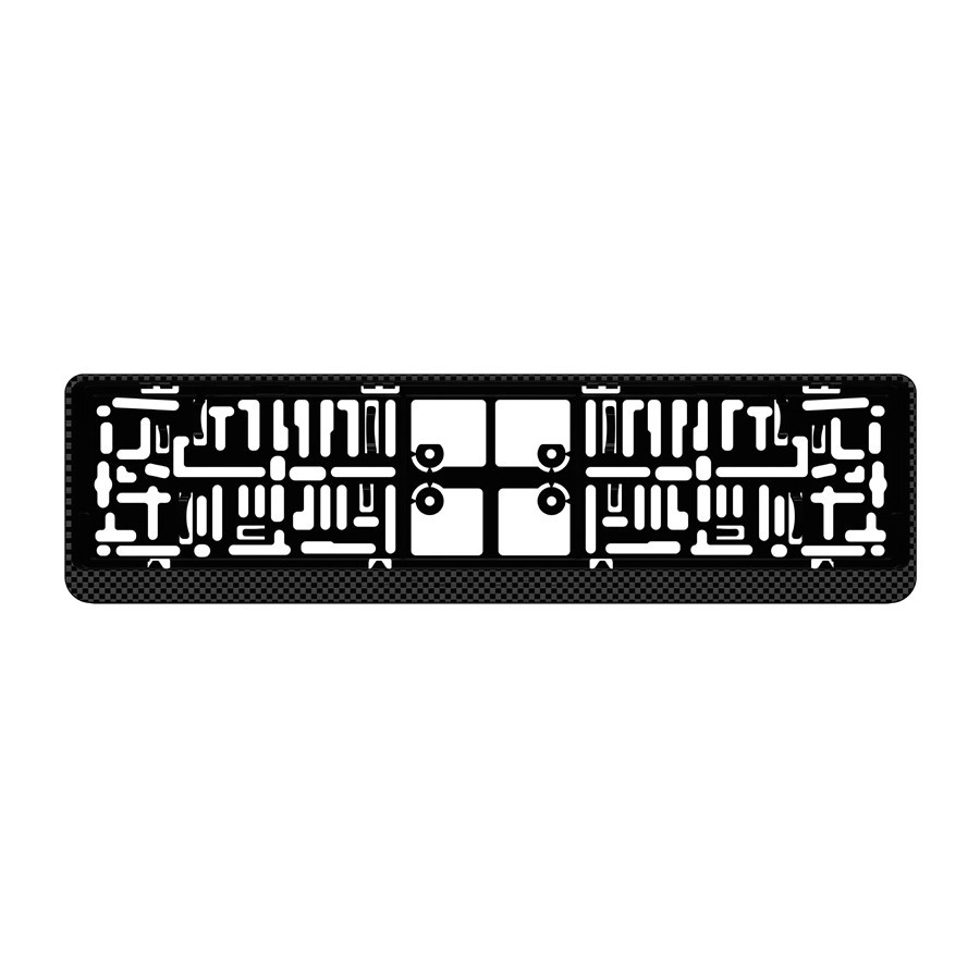 Support de plaque d'immatriculation en plastique 'Click' 52x11cm Carbon-Look