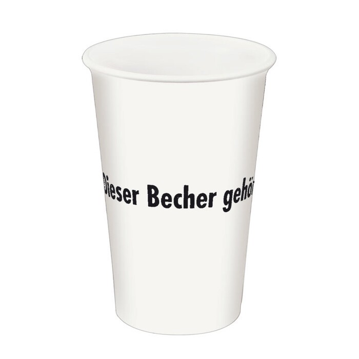 HOSTI Pappbecher Dieser Becher gehört 0,3 Liter 10 Stück weiß