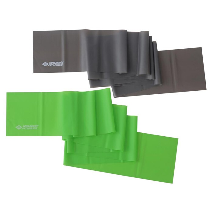 SCHILDKRÖT® Fitnessbänder 2er Set latexfrei 200 x 15 cm limegreen/anthrazit