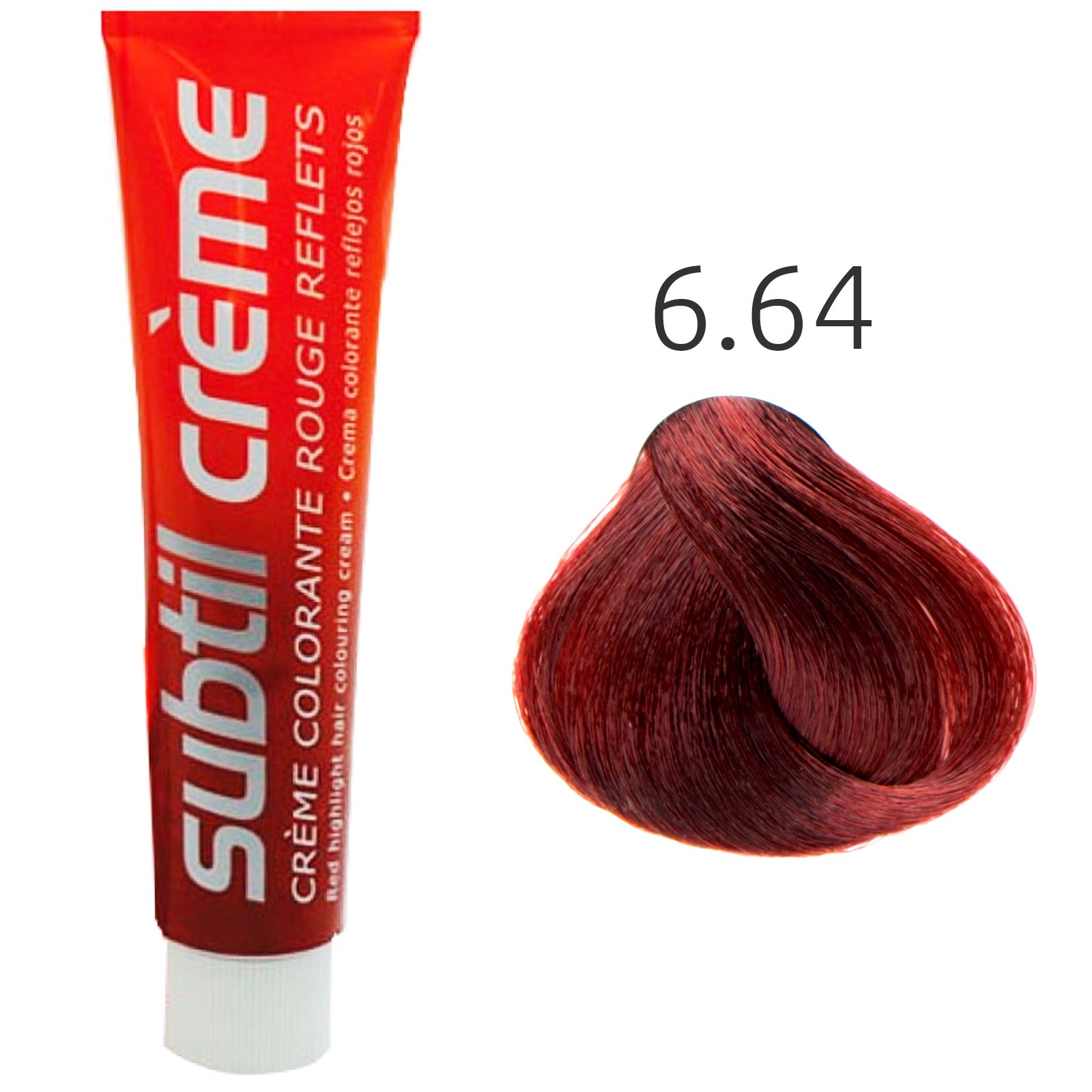 Subtil - Color - Crème Rouge Reflets - 6.64 Blond Foncé Rood Koper - 60 ml
