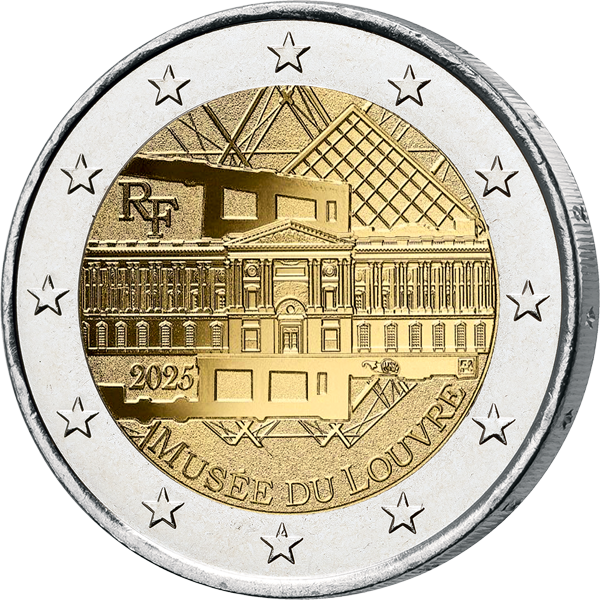 4x2 Euro Spar-Set Frankreich Louvre-Museum 2025 in Coin Cards