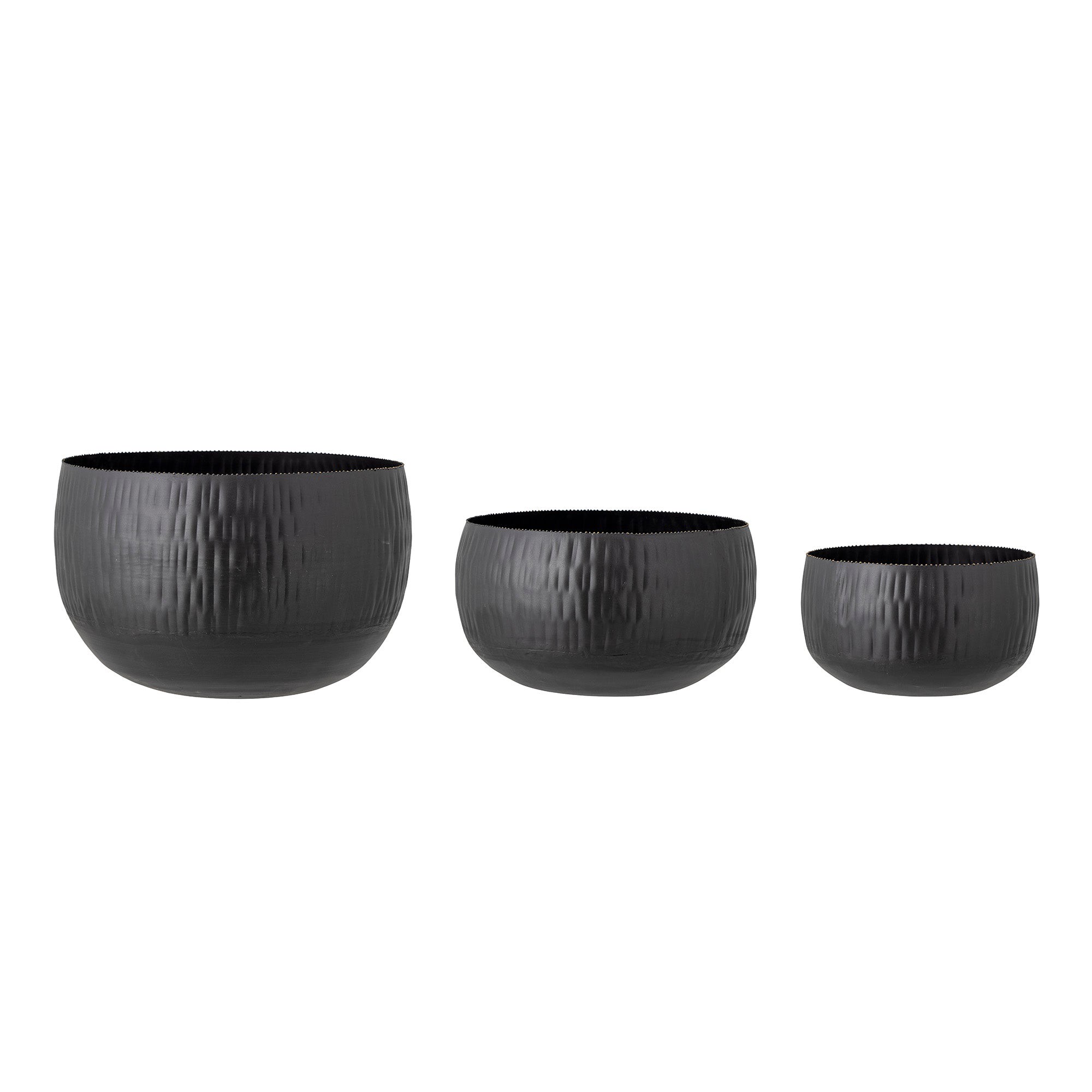 Bloomingville Blumentopf Metall schwarz Abisha - Set van 3