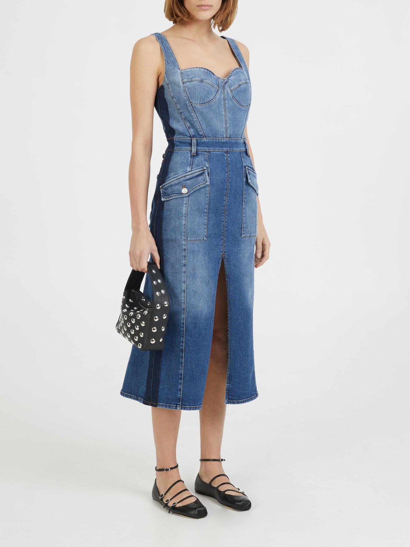 Kleid aus Denim Blau