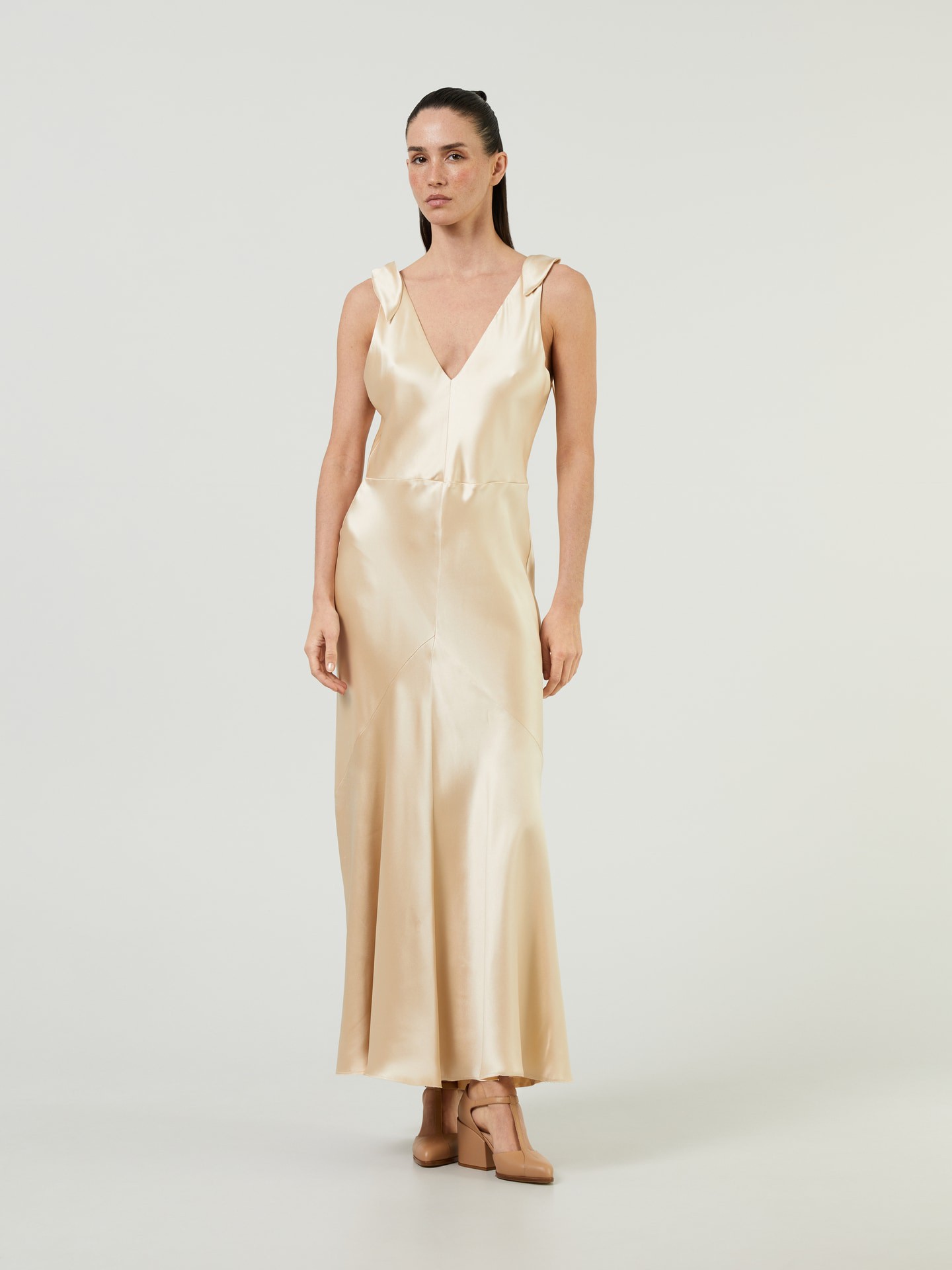 Seiden-Maxikleid 'Havilland' Crème