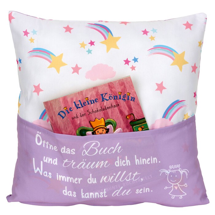 Kissen Kids Prinzessin mit 1 Tasche weiß/lila