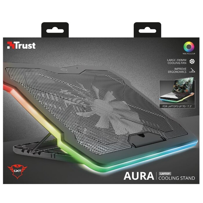 Trust GXT 1126 AURA Multicolour-Illuminated Laptop Cooling Stand