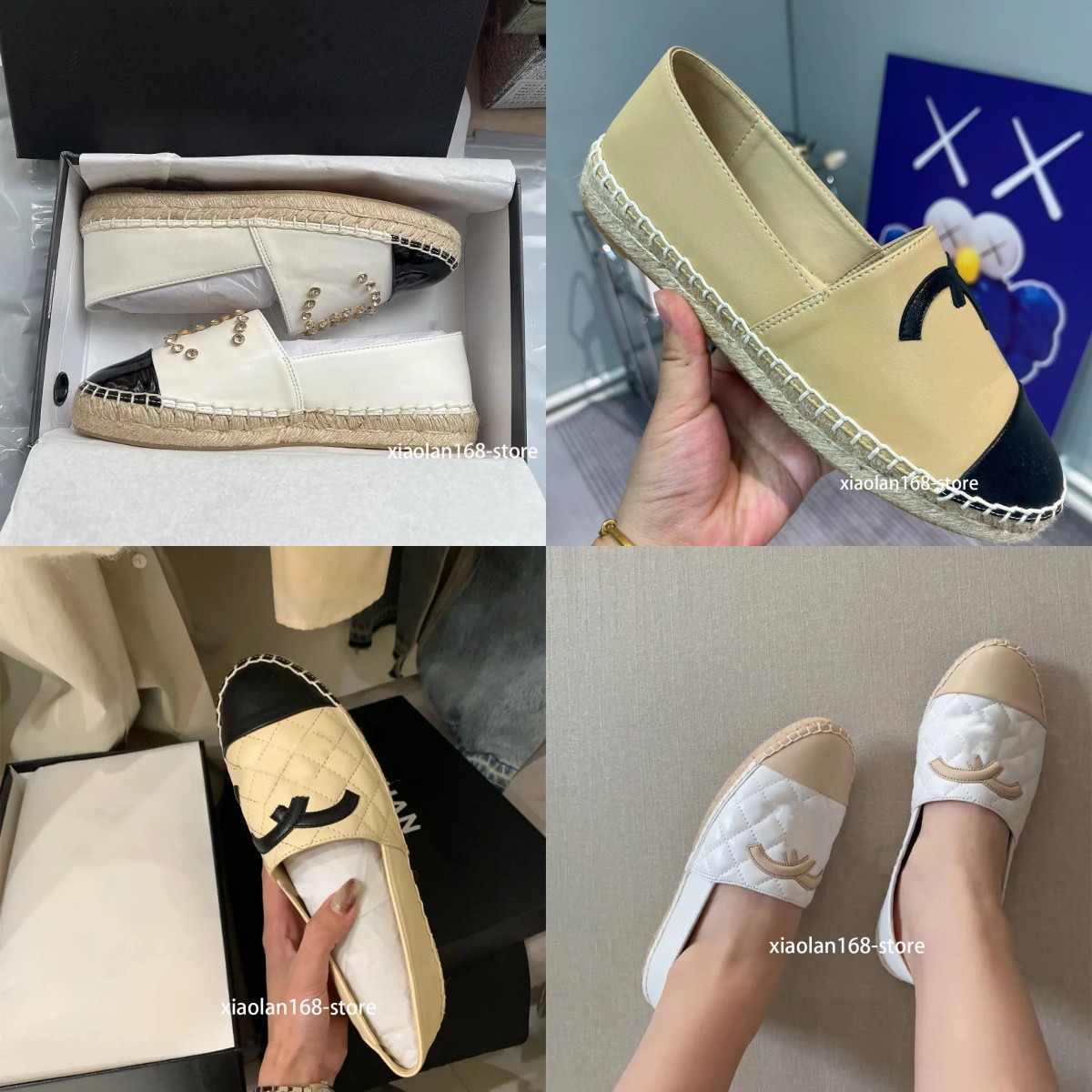 Chaussures de créateurs Femmes Toile Pêcheur Chaussures Appartements Talons Lin Mocassins Paresseux Casual Lady Espadrille Canal De Luxe Robe Cha