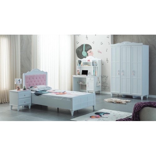 Weiß Gruppe Kinderbett Kindermöbel Kinderzimmer Bett Holz Set 4tlg