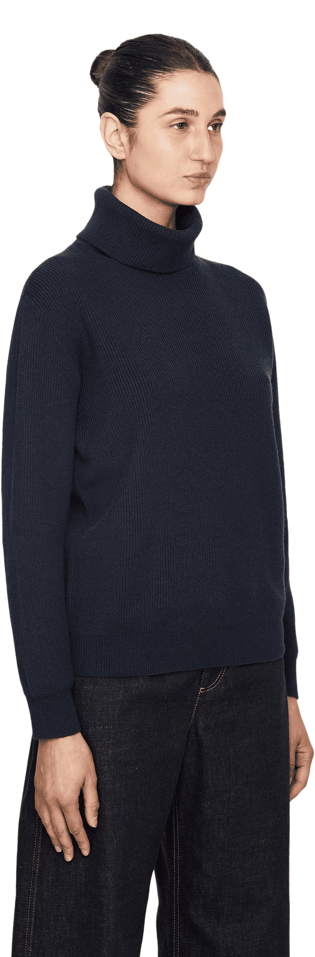 Cashmere-Rollkragenpullover Marineblau
