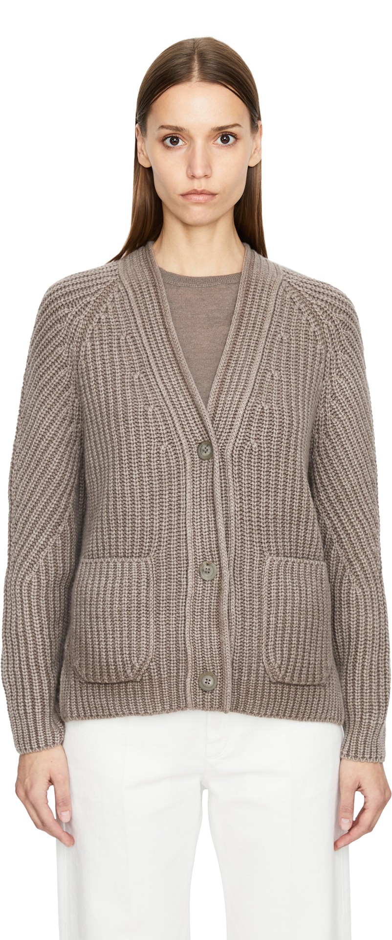 Cashmere-Strickjacke 'Georgiana' Taupe Stonewashed