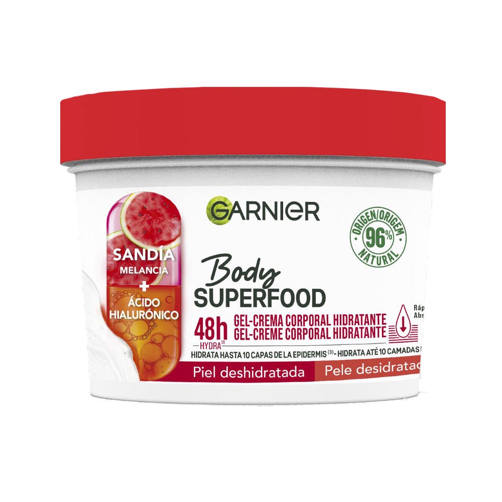 Body Superfood Watermelon feuchtigkeitsspendendes Körpercreme-Gel für feuchtigkeitsarme Haut 380 ml