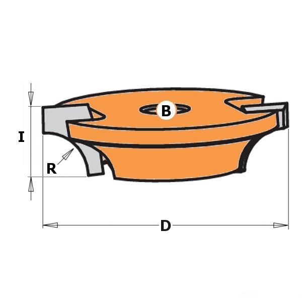 Accessoire de fraise CMT 822.022.11; D=33X12,7 mm